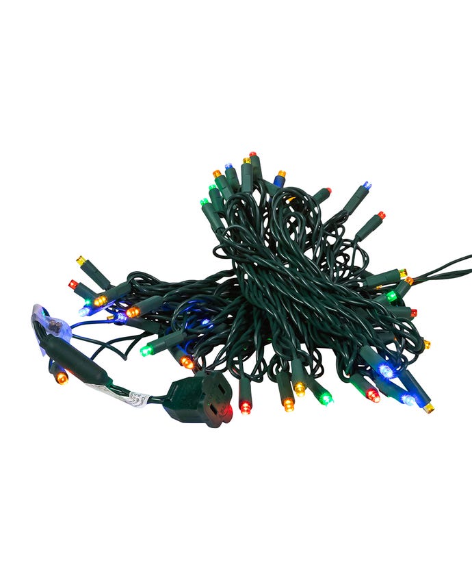 50-Light 5mm Multi-Color LED Green Wire Light Set - The Country Christmas Loft