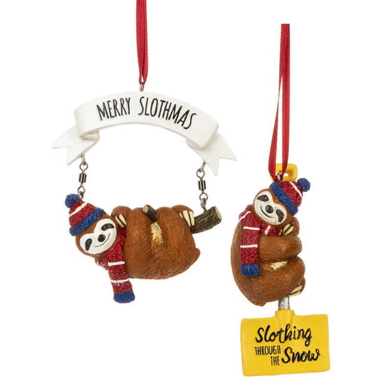 Cute Sloth Ornament -  Slothing through the Snow - The Country Christmas Loft
