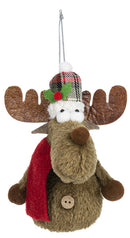 Christmas Moose Plush Ornament Red Scarf - The Country Christmas Loft