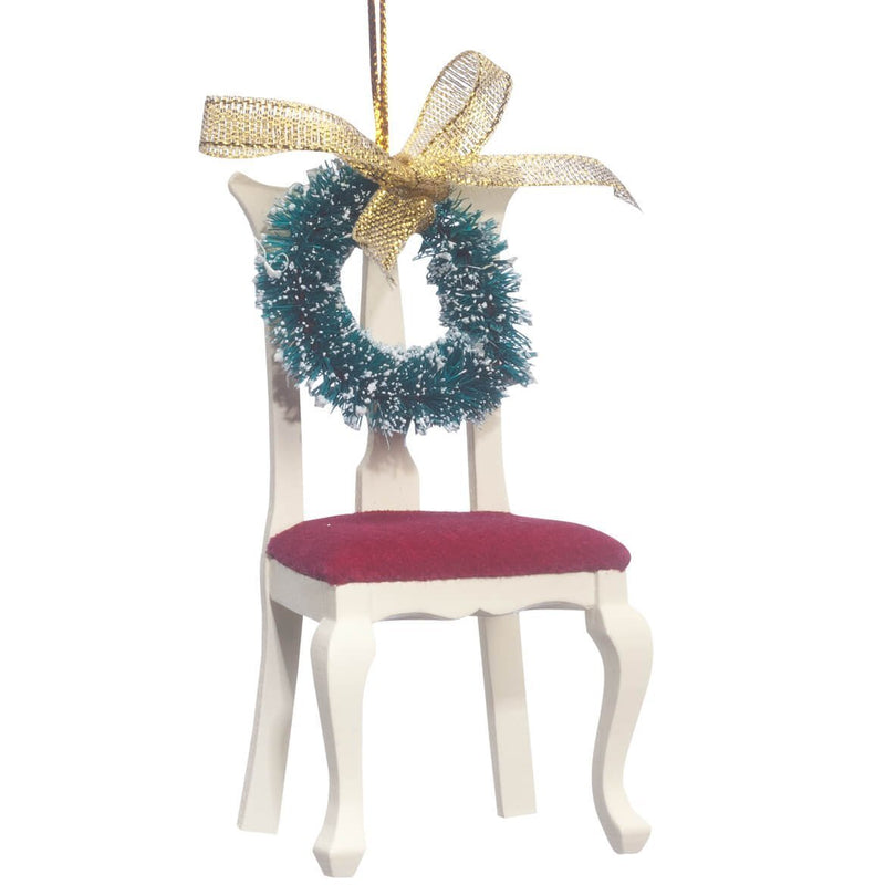 Chair With Wreath Memorial Ornament - The Country Christmas Loft