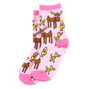 Duck and Moose Pink Kids Socks - - The Country Christmas Loft