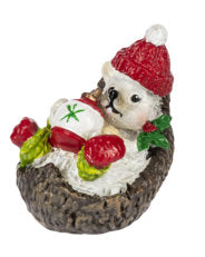 Holiday Hedgehog Charm With  Ornament - The Country Christmas Loft