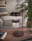 Acrylic Beaded Metal Table Top Solar Lighted Chandelier