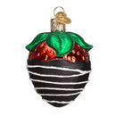 Chocolate Dipped Strawberry Glass  Ornament - The Country Christmas Loft