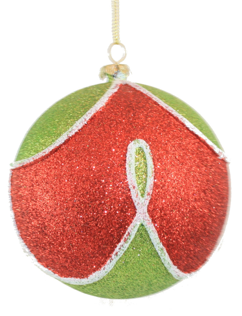 Red Green White Candy Ball - Obtuse - The Country Christmas Loft