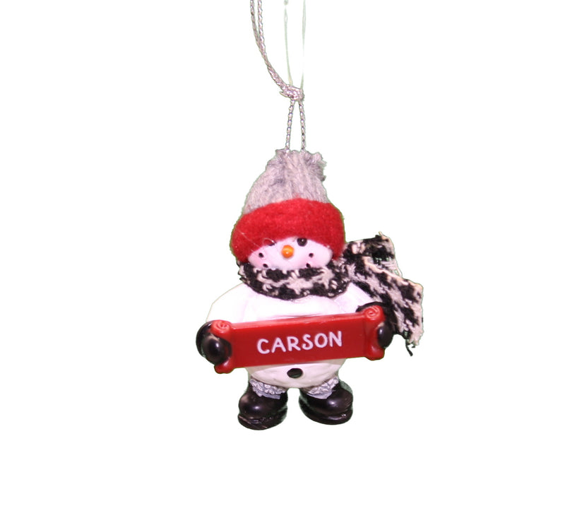 Cozy Snowman Ornament (Letters A - F) - - The Country Christmas Loft