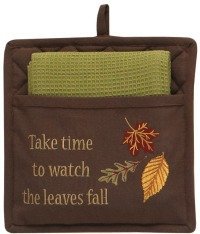 Take Time To Watch Pocketed Potholder Set - The Country Christmas Loft
