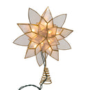 Lighted Gold Tin Double Point Capiz Star Treetop