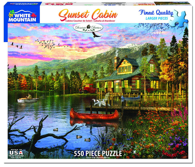 Sunset Cabin - 500 Piece Jigsaw Puzzle - The Country Christmas Loft