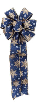 6 Loop 17 Inch Midnight Snow Bow - The Country Christmas Loft