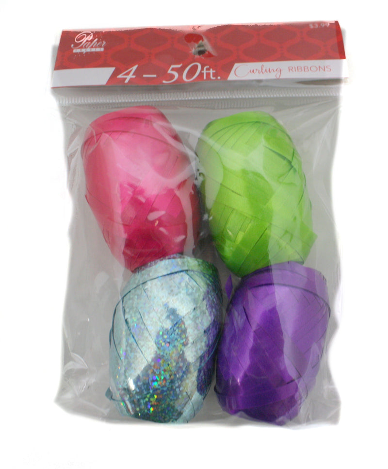 Curling Ribbon Eggs 4Pk - Purple/Magenta
