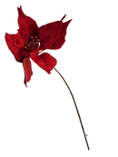 Red Poinsettia Pick - 9 inch Bloom - 20 Inch Stem
