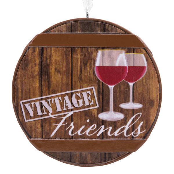 Vintage Friends Wine Ornament - The Country Christmas Loft