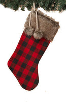 18 Inch Buffalo Plaid Stocking - Brown Trim - The Country Christmas Loft