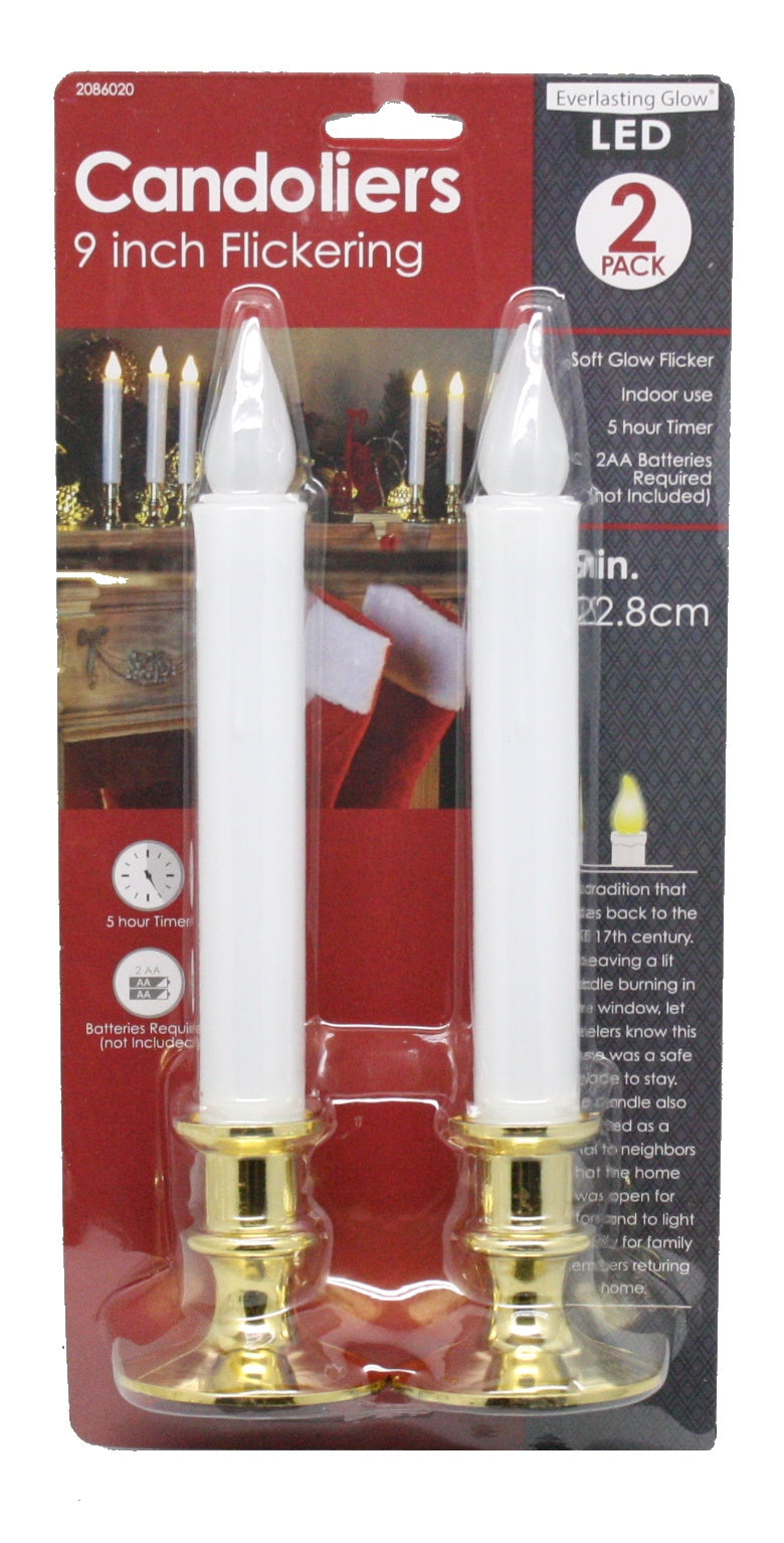 2 Pack Window Candle with Gold Base