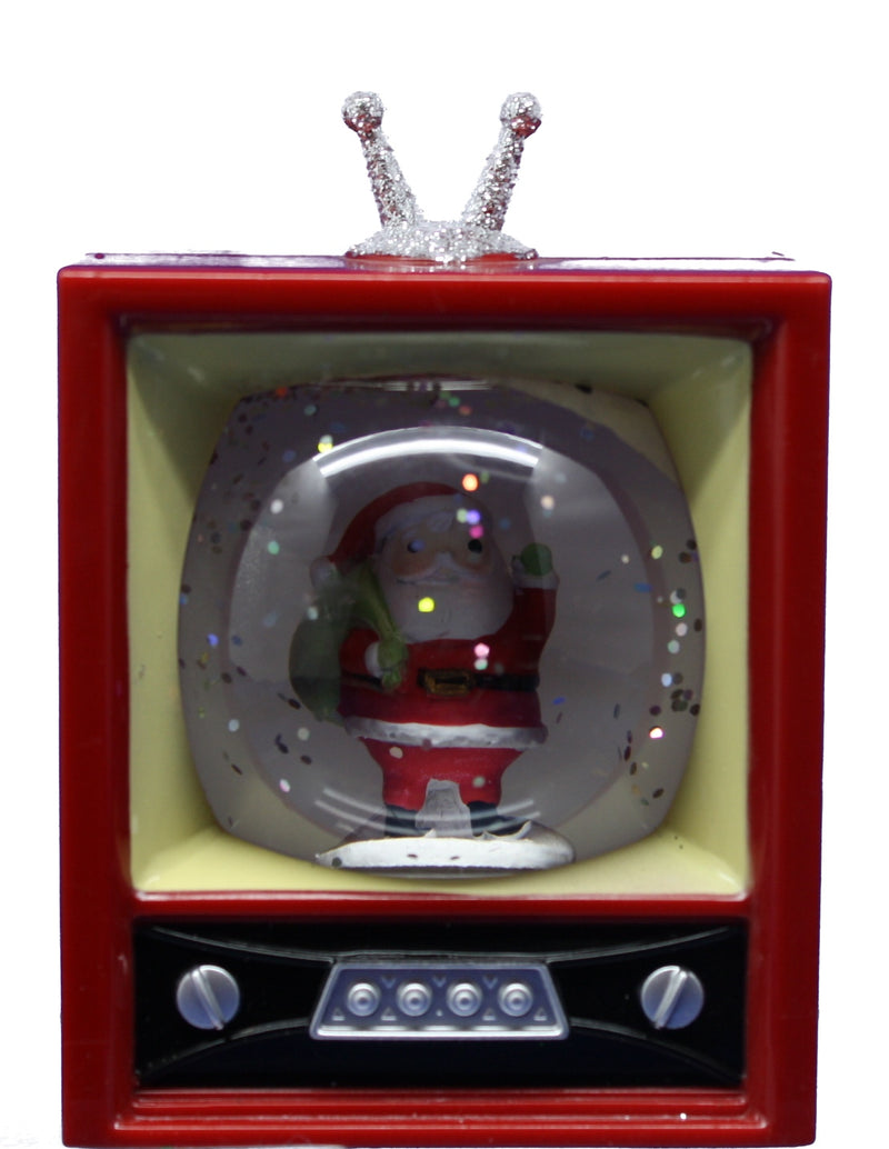 LED Mini TV Snowglobe - Santa - The Country Christmas Loft
