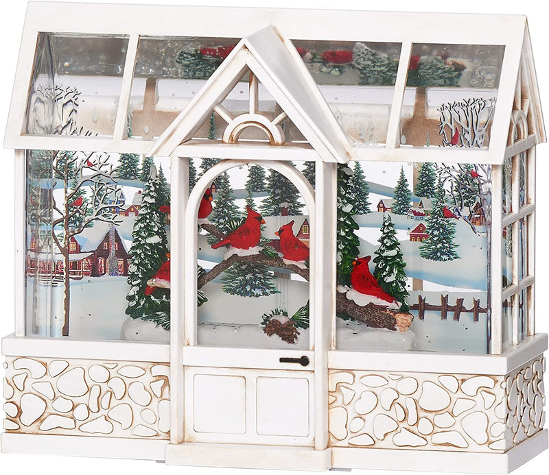 Lighted Cardinal Greenhouse Glitterdome - The Country Christmas Loft