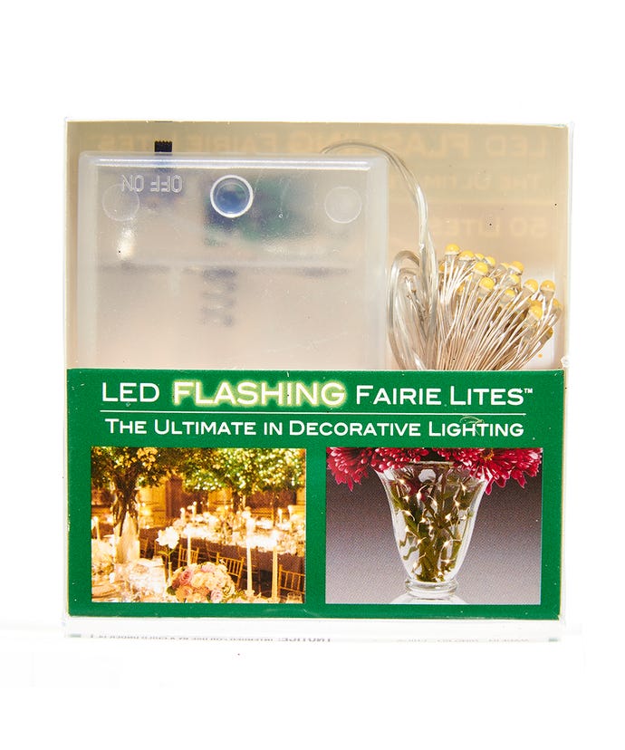 Battery-Operated 50-Light LED Fairy Twinkle Light Set - Cool White - The Country Christmas Loft