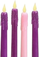 LED Advent Candle Set - 10 Inch  - 4-piece