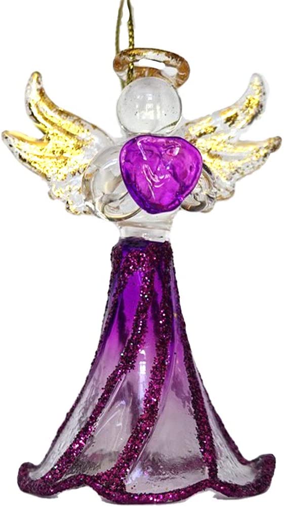 Crystal Birthstone Angel Ornament - February - The Country Christmas Loft