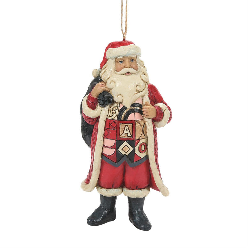 Santa with FAO Toy Bag Ornament - The Country Christmas Loft