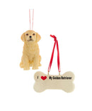 I love My Golden Retriever With Dog Bone Ornaments - The Country Christmas Loft