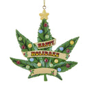 Happy Holidaze Cannabis Leaf Ornament - The Country Christmas Loft