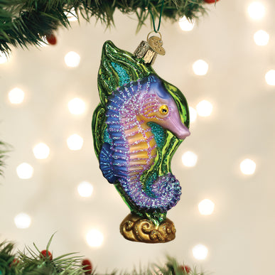 Bright Seahorse Glass Ornament - The Country Christmas Loft