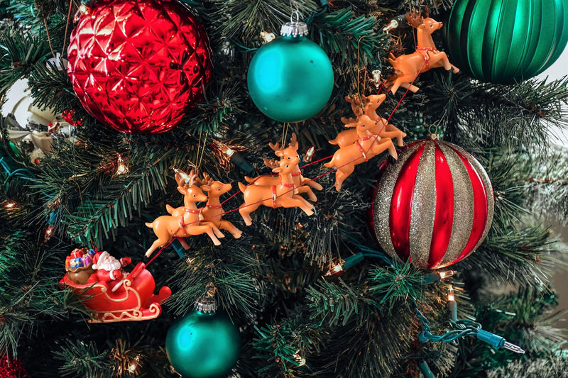 Santas Sleigh 5 Piece Set Ornament - The Country Christmas Loft
