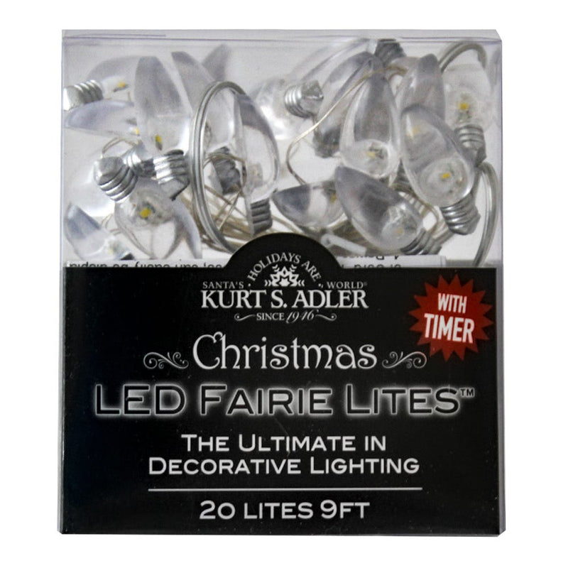 20 Light Battery-Operated C7 Bulb LED Fairy Lights - Clear - The Country Christmas Loft