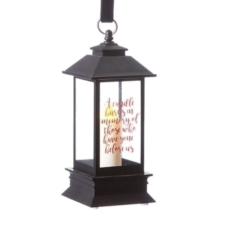 5 inch Black Memorial Lantern with LED Candle - The Country Christmas Loft