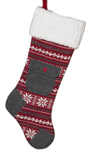 Knitted & Fleece Patch Stocking - - The Country Christmas Loft