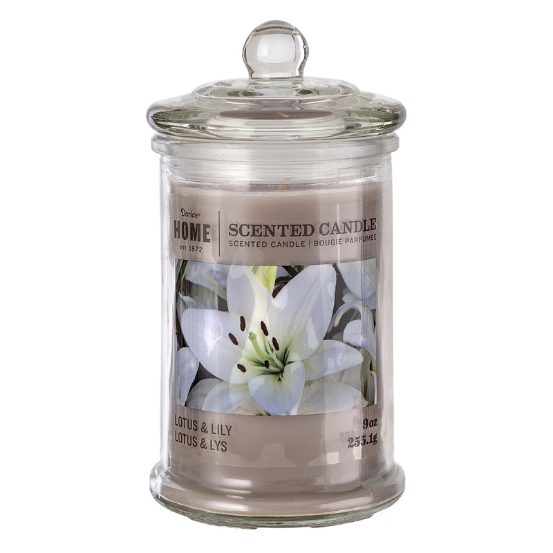 Apotheycary Jar Candle: Lotus and Lily - 9 Ounces - The Country Christmas Loft
