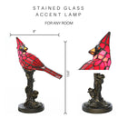 Skylar Red Stained Glass Bird Accent Lamp - The Country Christmas Loft