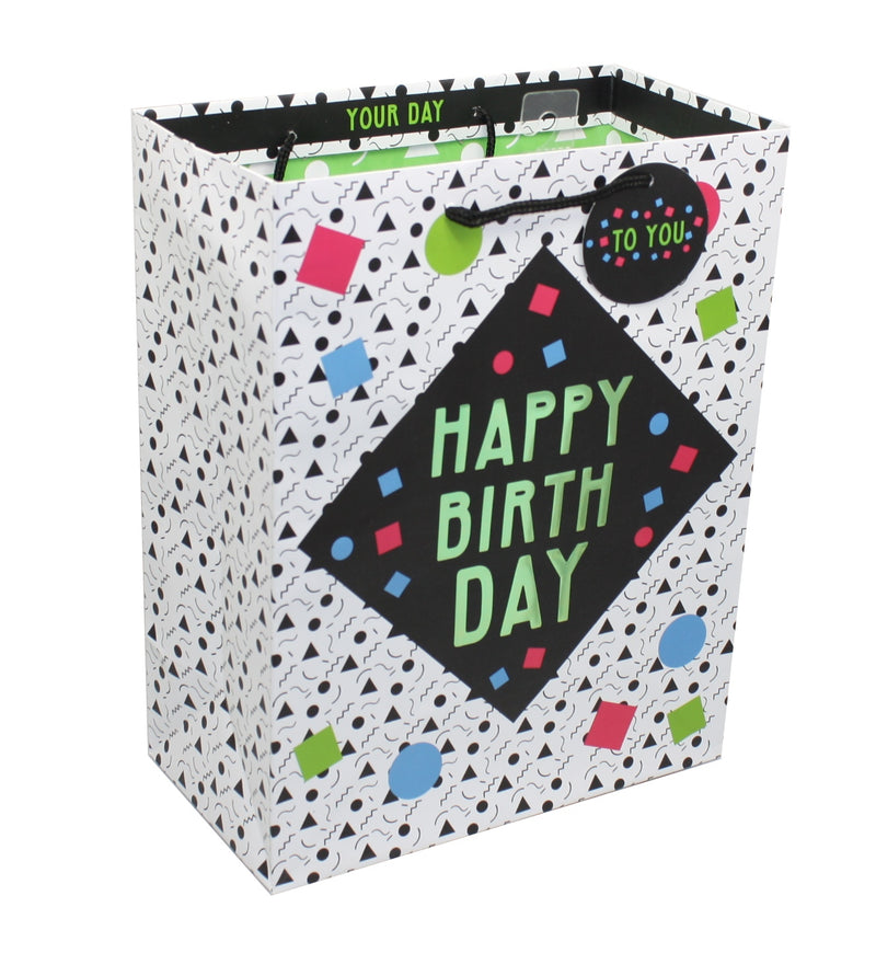 Geometric Happy Birthday Gift Bag - The Country Christmas Loft