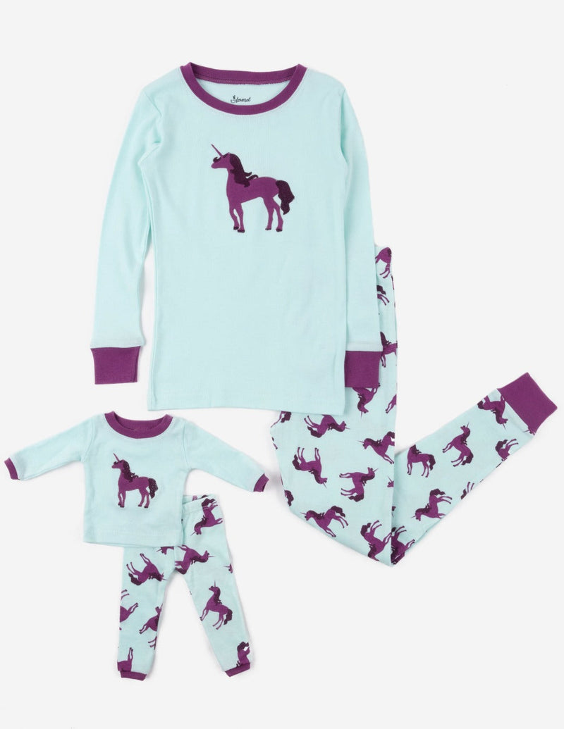 Matching Girl & Doll Unicorn Cotton Pajamas - The Country Christmas Loft