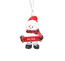 Cozy Snowman Ornament (Letters A - F) - - The Country Christmas Loft