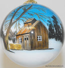 Hand Painted Glass Globe Ornament - Steamship Ticonderoga At The Shelburne Museum - The Country Christmas Loft