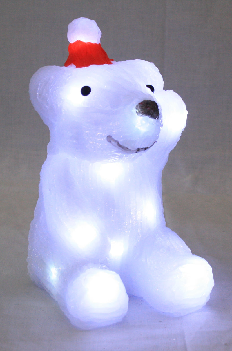8 Inch Polar Bear 20 LED B/O - The Country Christmas Loft