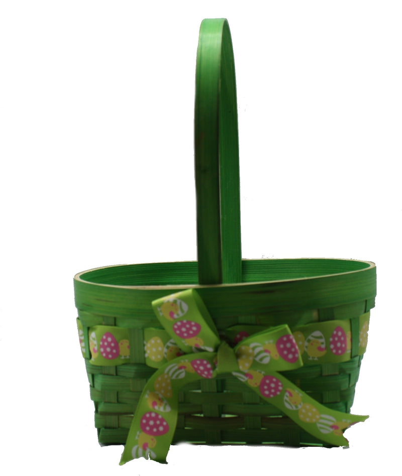 Easter Oval Bamboo Baskets - Small Green - The Country Christmas Loft