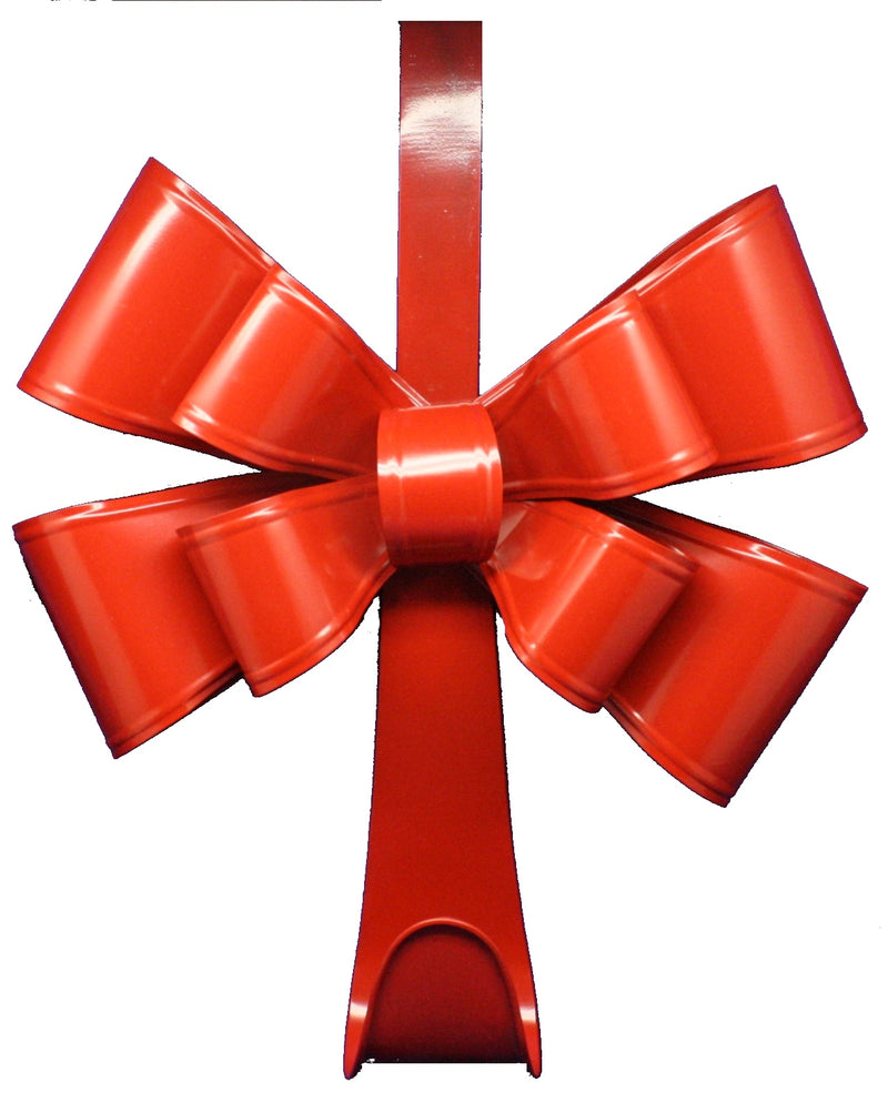 HUGE Metal Bow Holiday Door Wreath Holder - Red