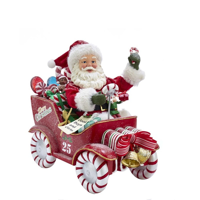 Fabriche Musical Santa In Candy Car - The Country Christmas Loft