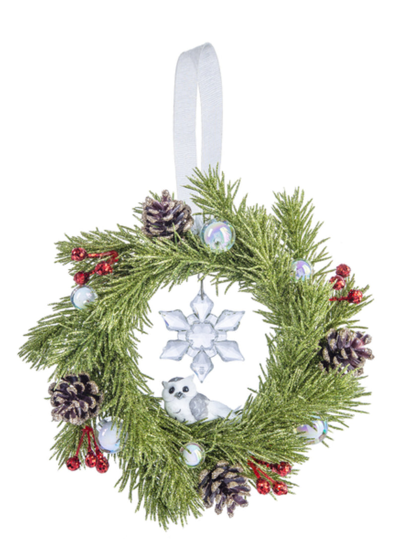 5 inch Pine Owl Wreath - The Country Christmas Loft