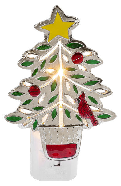 Christmas Tree with Cardinal Night Light - The Country Christmas Loft