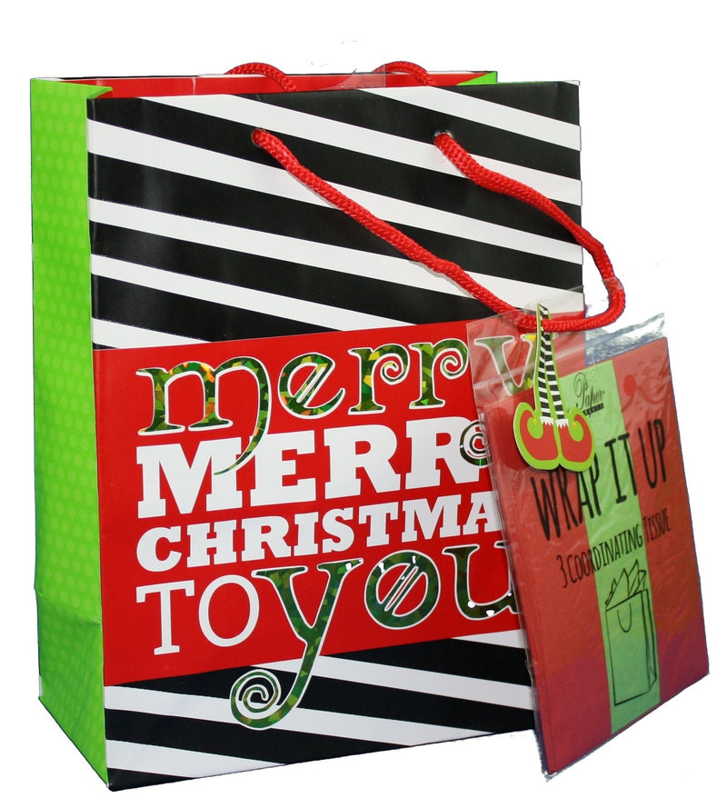 Traditional Gift Bag With Matching Tissue - Pris Mc Medium