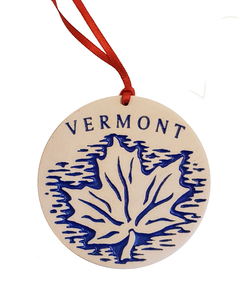 Ceramic Leaf Ornament - Blue