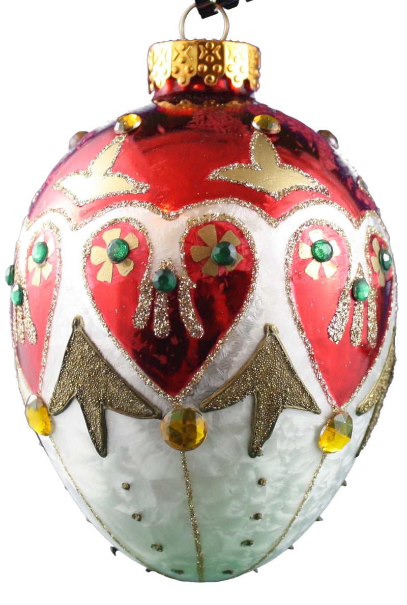 120mm Glass Jewel Egg Ornament - Style 5 - The Country Christmas Loft