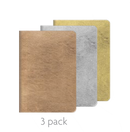 Soft Cover Notebook 3 Pack  - Silver and Gold - The Country Christmas Loft