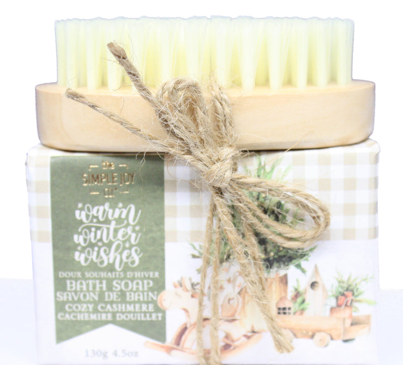 Cozy Cashmere  Bar Soap With Nail Brush
