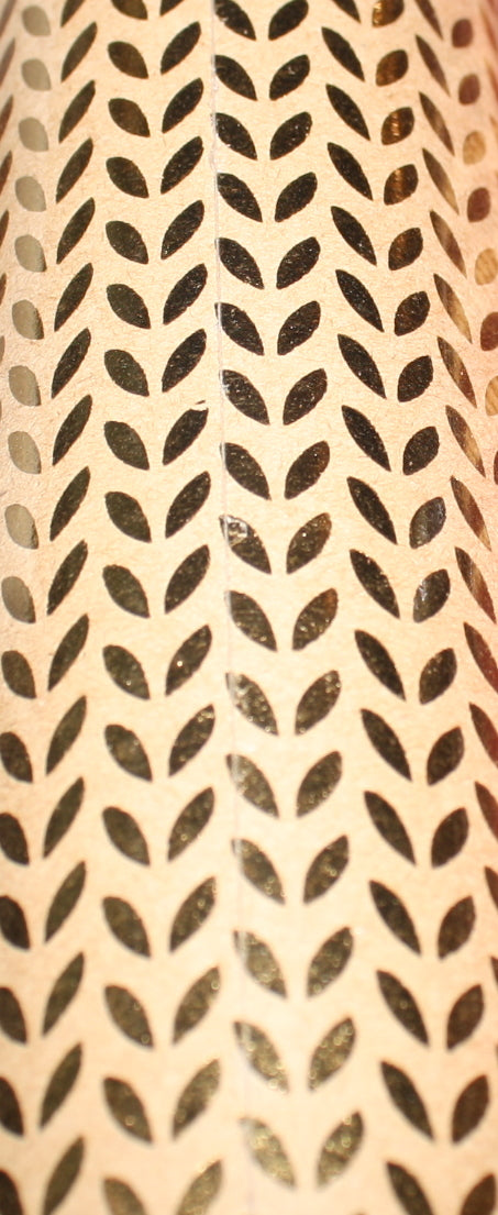 Foil Embossed Kraft Roll Wrap - 30" x 120" - Holly Leaves